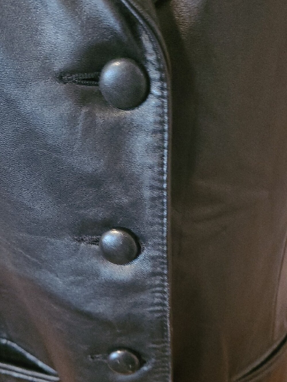 Black Leather Blazer Vest - Tailored Women's 100% Leather - Picture 3 of 11